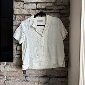 Everlane Linen Short-Sleeve Button Front Top